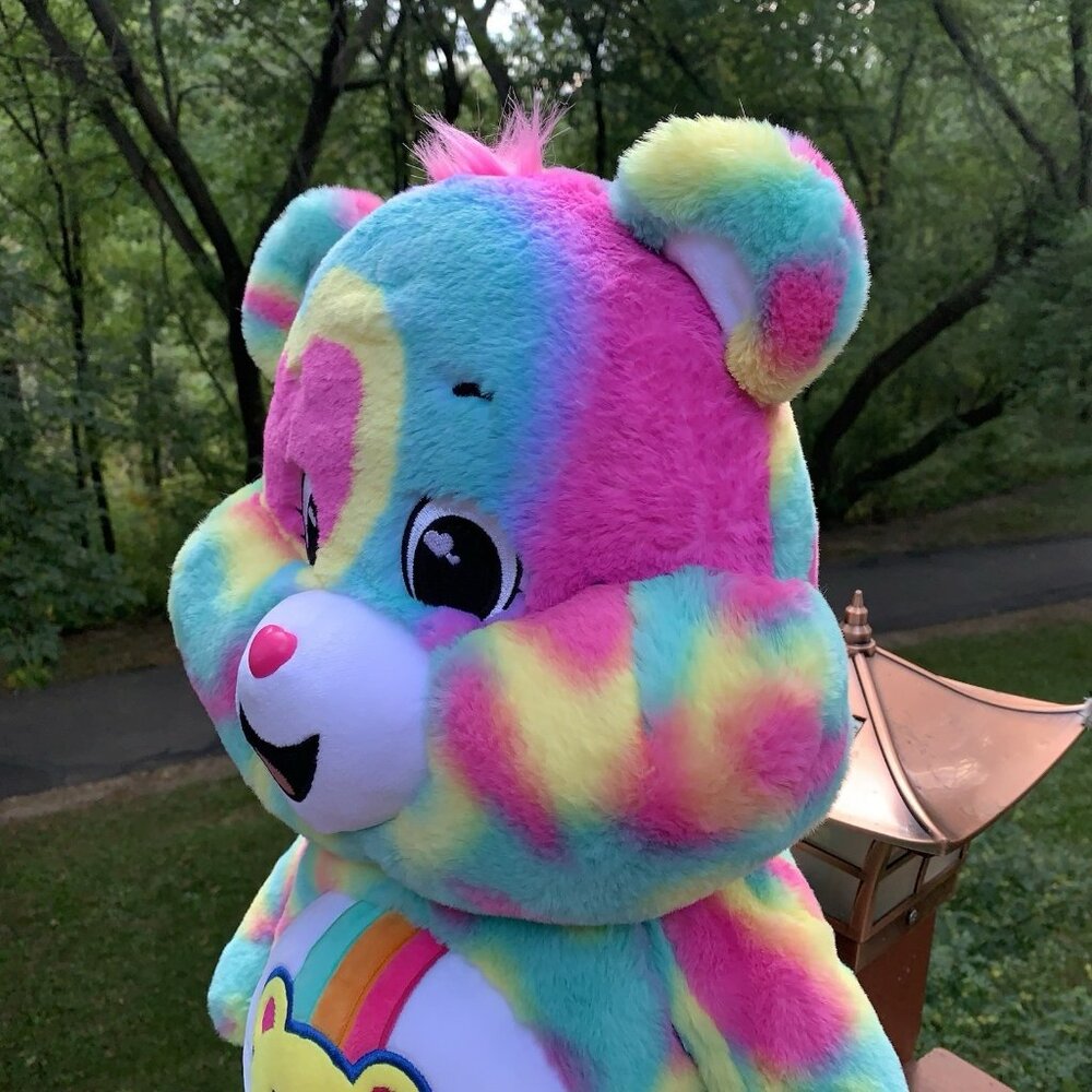 Care Bears Good Vibes Jumbo Plush Smiling Bear Rainbow 24" Soft Toy - Picture 10 of 15